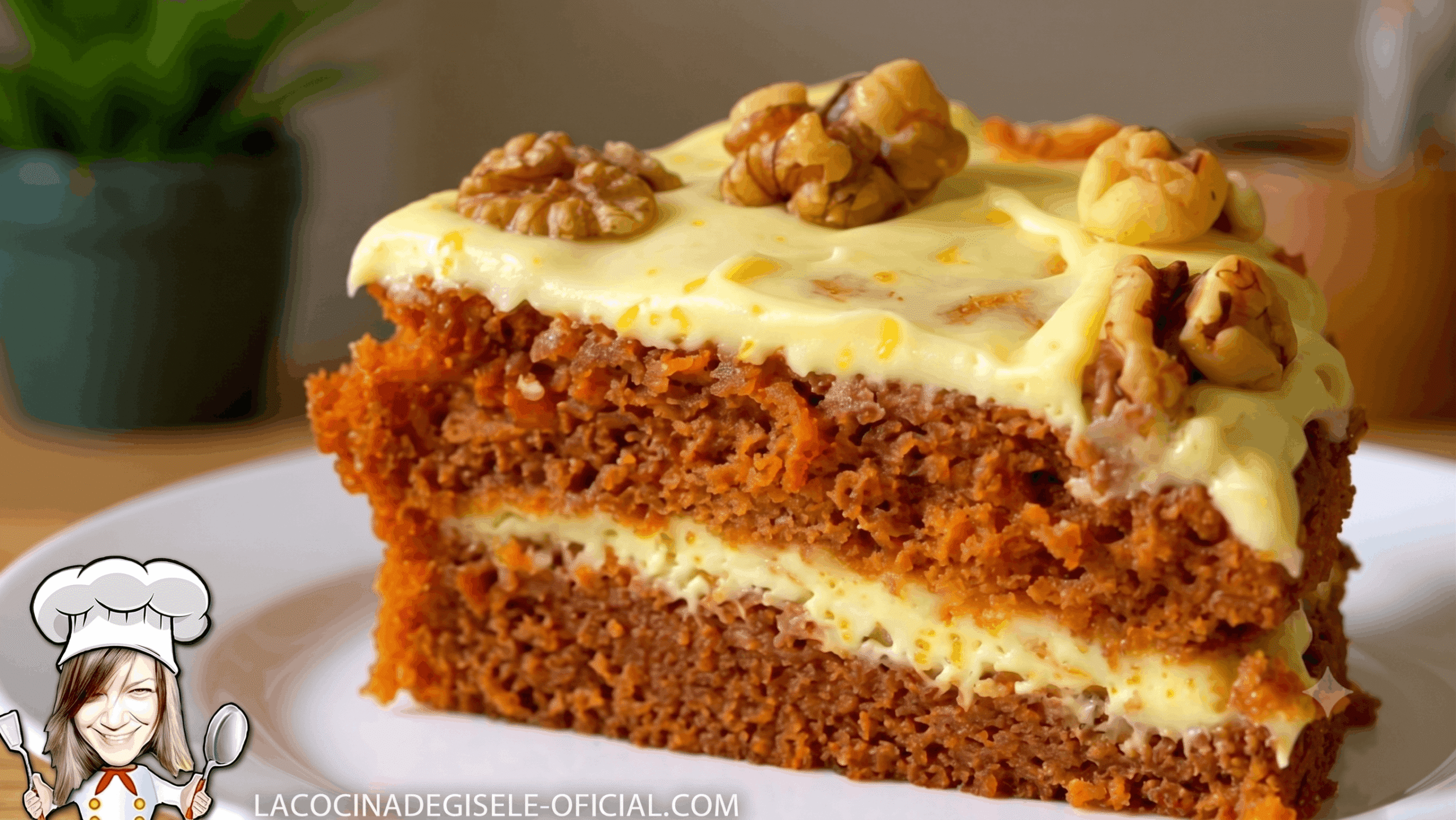 Torta de Zanahoria Húmeda con Frosting de Queso Crema y Naranja