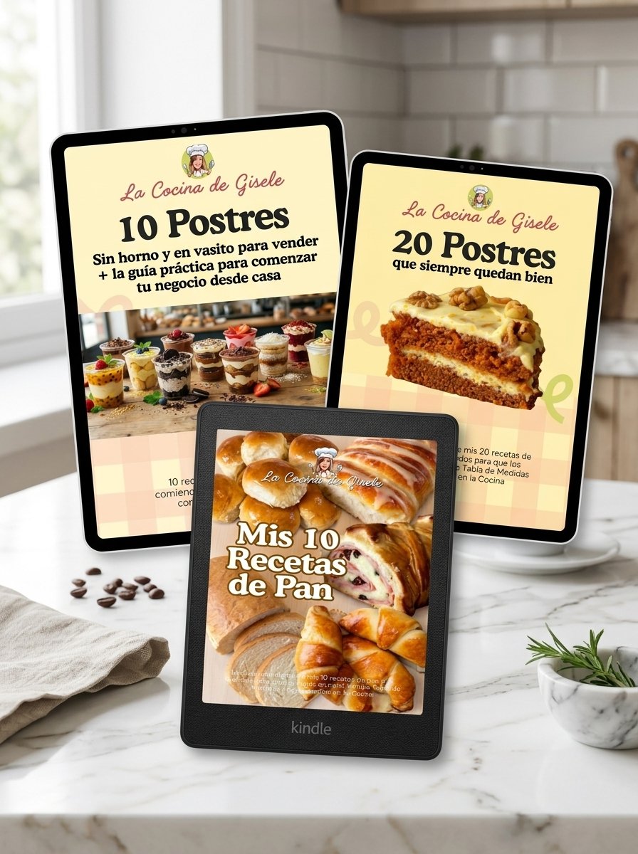 Los 3 e-books de La Cocina de Gisele en tablets